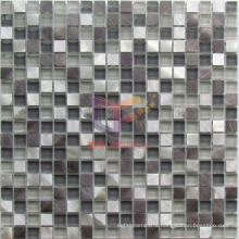 Grey Glass Mix Aluminium Mosaic Tile (CFA71)